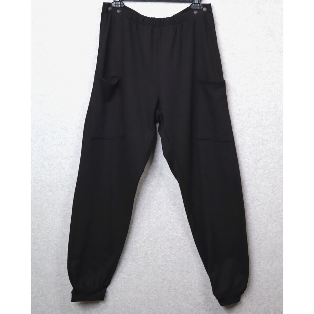 Slick Chicks Accessible Fitted Lounge Joggers Womens Large Black Button Front